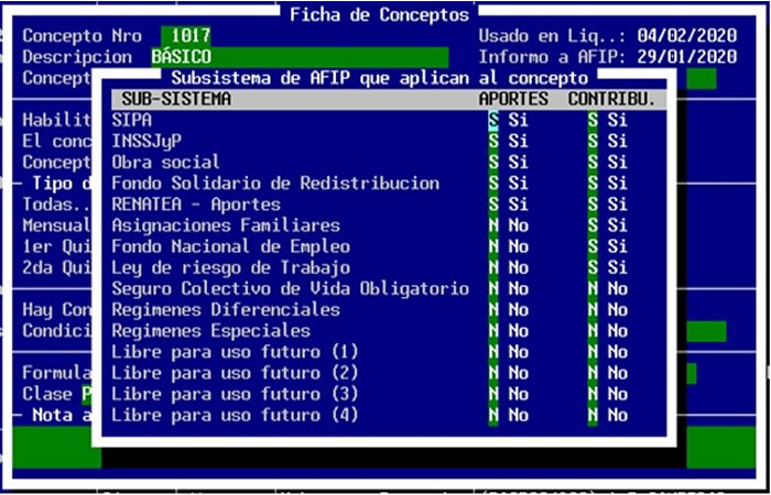 Asignaci&oacute;n de subsitsema AFIP