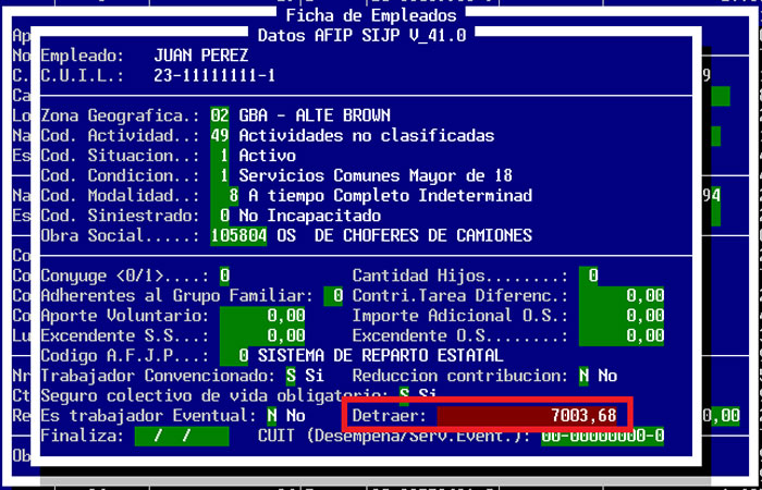 Incorporaci&oacute;n de detracci&oacute;n en ficha de empleados